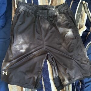 Black and white under armor shorts